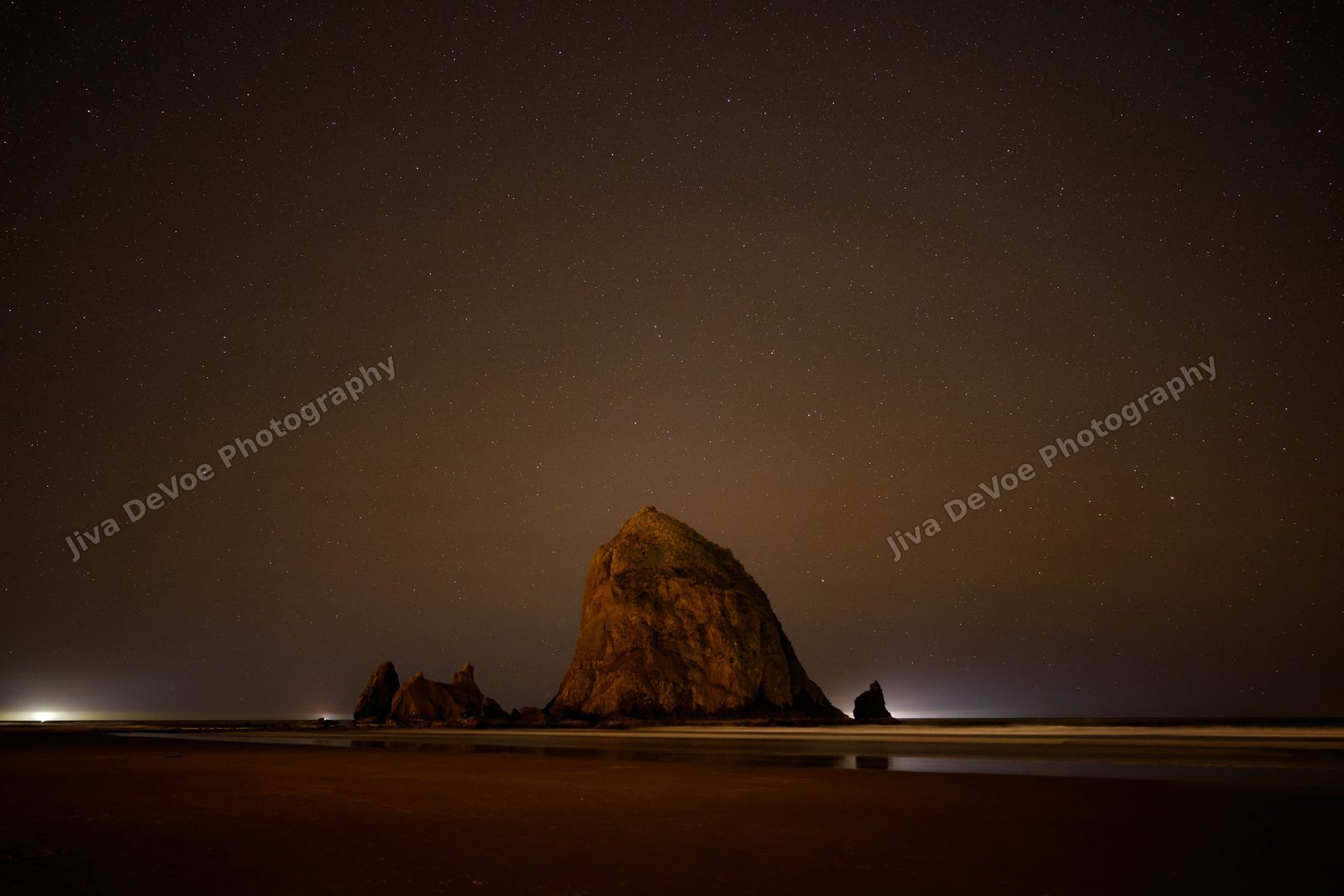 Haystack Rock, Night